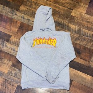 Grey flame thrasher hoodie